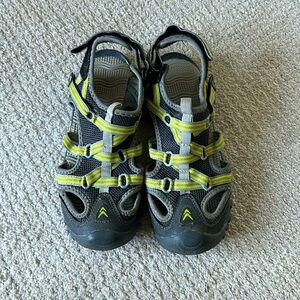 Closed toed hiking water shoes.